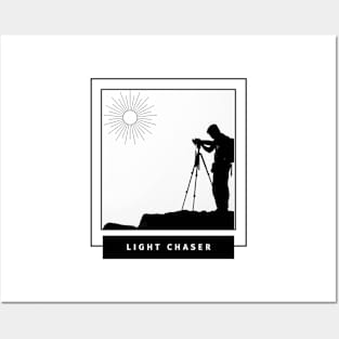 Light chaser photographer and sun design with mountains for nature photographers Posters and Art